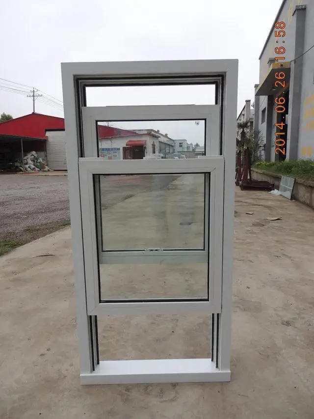 Minglei Low Price Modern Design American Style Vertical Sliding Double Glazed UPVC Double Hung Window Bathroom manufacture