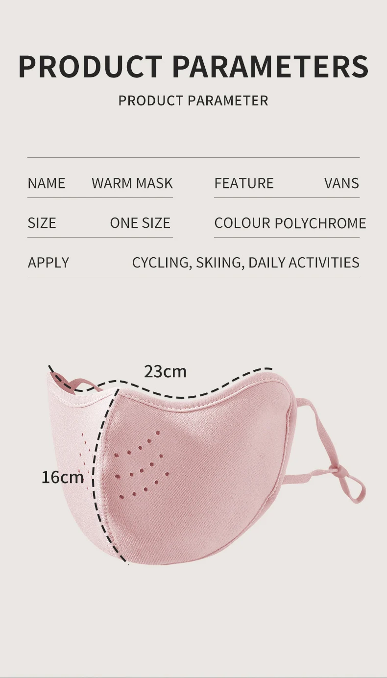 Damen Wintermaske Winddicht Waschbar Und Warm Gepolstert_voghion.com