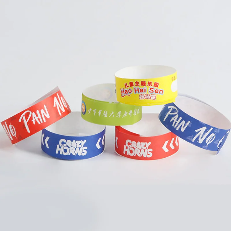 Custom Vinyl Nautical Style Bracelet Stickers Disposable Waterproof Wristbands Access Tickets Wrist Straps Board Games Clubs