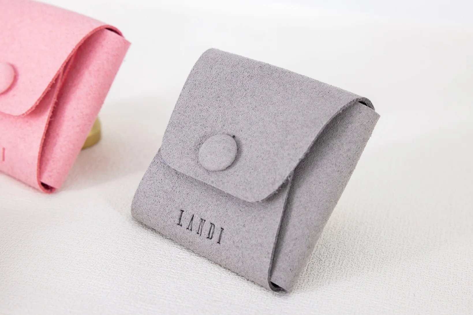 Fashion Design Mini Suede Leather Jewellery Pouch Bag Necklace Bracelet