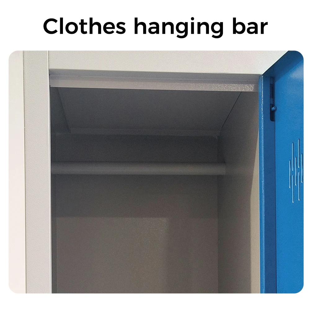 Practical Stainless Steel Metal Wardrobe with Key Lock for Hospital Cabinets Storage Organization Clinics or Living Room