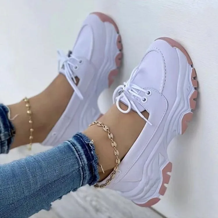 High Quality Sneakers Women Pink Sport Women Shoes Big Size Comfortable Women Flat Shoes Casual Breathable Lightweight Footwear