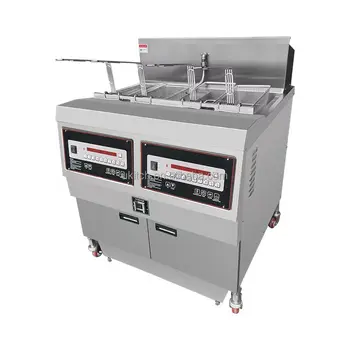 Commercial KFC Style Large Electrical Open Fryer New Condition Two Tanks Chicken Chips Frying with Oil Filter