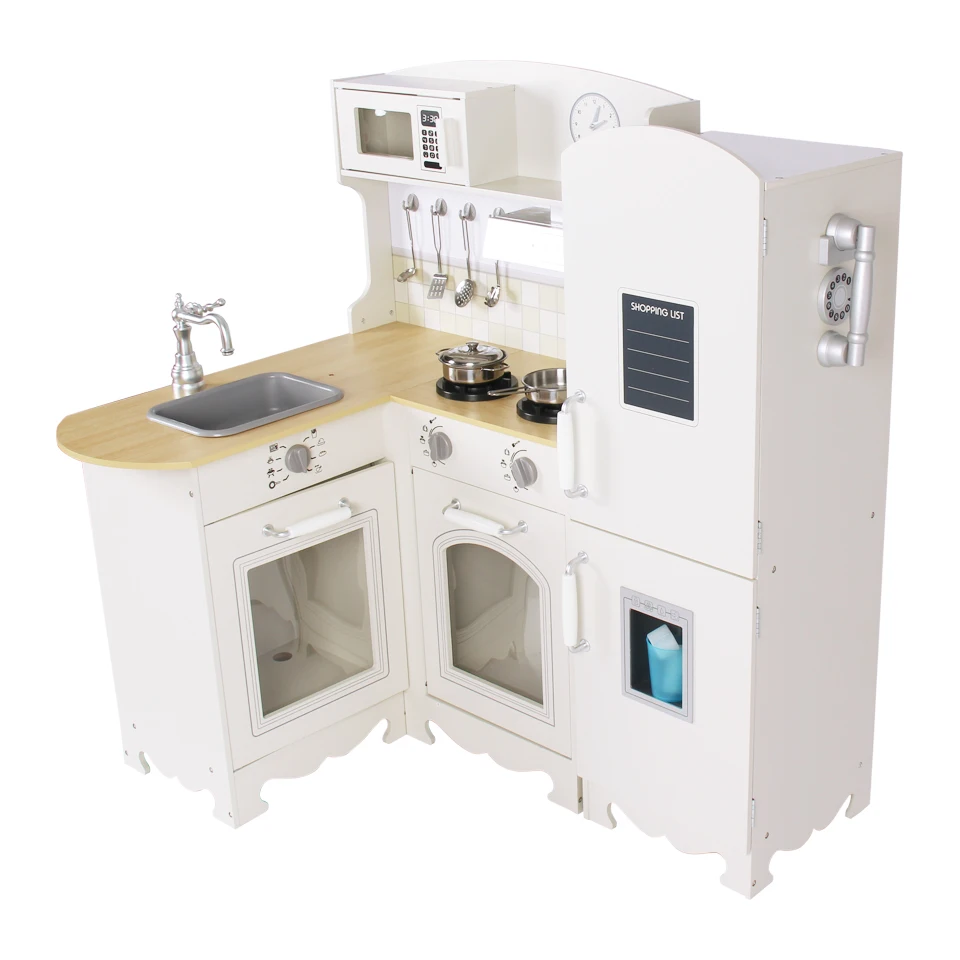 Ready Made Pretend Play Cooking Game Kids Children Big Wooden Kitchen Tools Toys Set