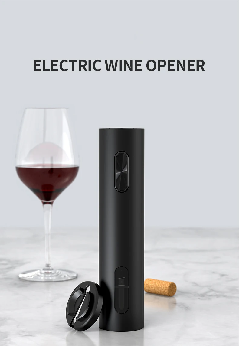 Eco-Friendly Rechargeable Electric Wine Opener Automatic Foil Cutter Cork Pop Stainless Metal for Bar Use Customizable with Logo