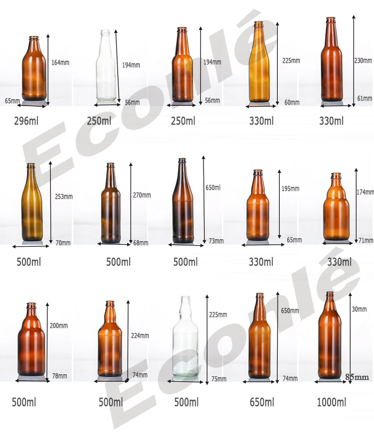 FDA certifié 330ml en verre vert bouteille de bière vide