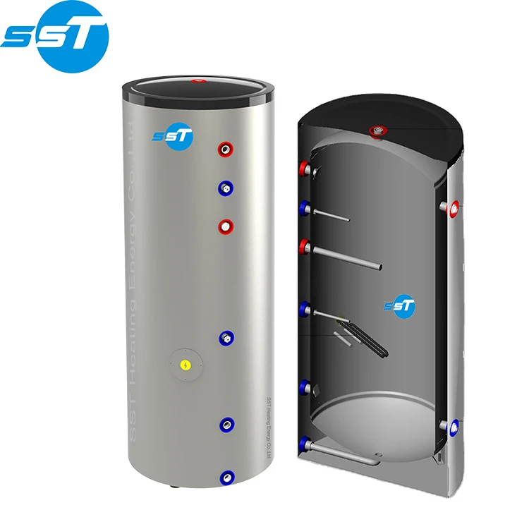 SST hot selling storage tank heating hot water buffer tank freestanding/ wall mounted air source hot water boiler for sale