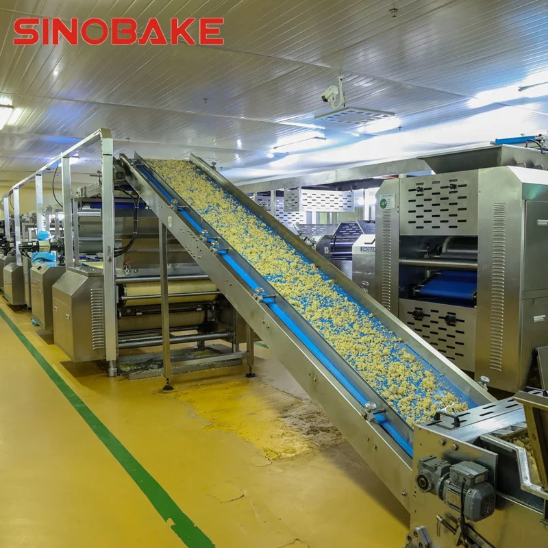 SINOBAKE  Biscuit and Cookies Machine Production Line Dough Feeding System with Conveyor Automatic