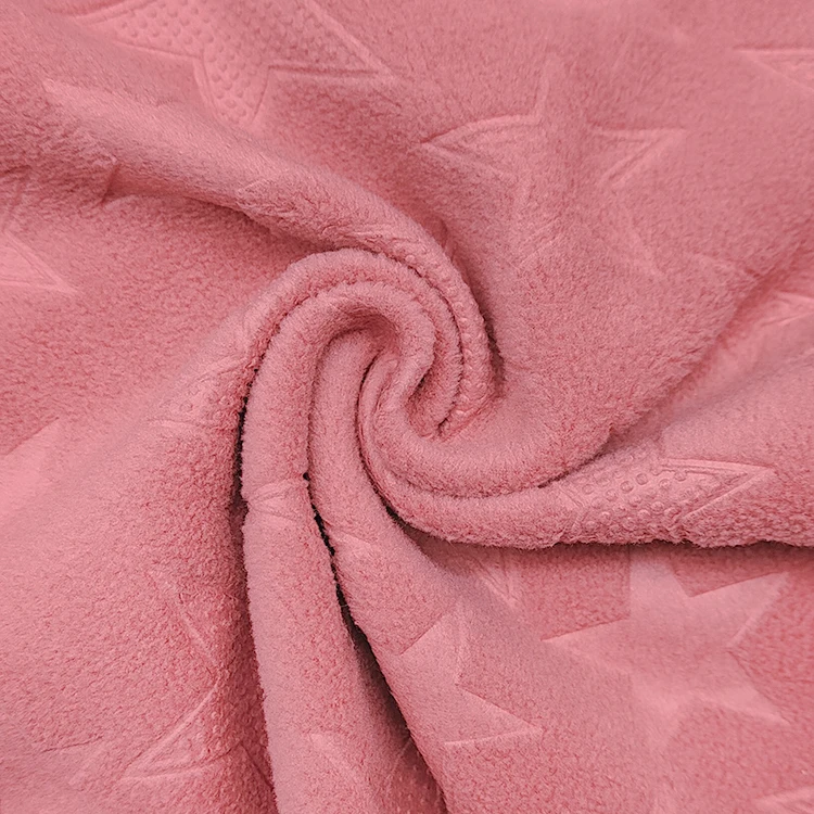 Soft Hand Feel Embossed Fashion Fabric Velvet Material for Pakistan, High Quality Micro Polar Fleece Fabric for Sale/ details
