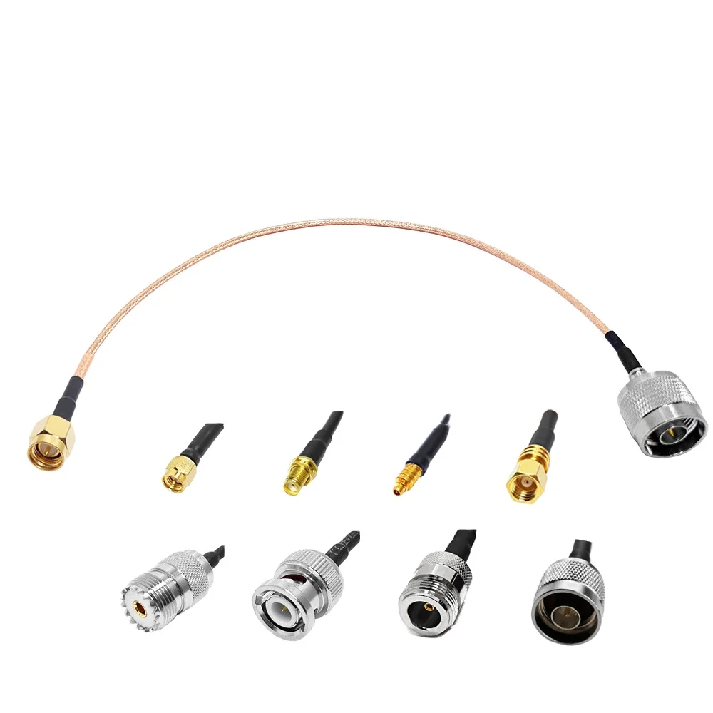 20cm Extension Adapter Coaxial Cable RG316 RG178  Cable Assembly SMA Male Plug to SMA/N/BNC/UHF/MMCX/SMC  Male/Female Pigtail