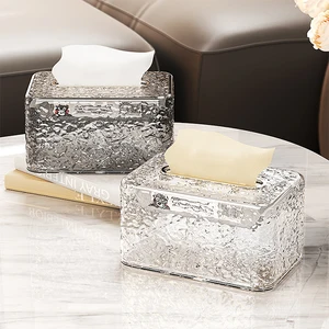 Wholesale Tissue Box Living Room Light Luxury Desktop Storage Box Multifunctional Paper Drawer Box