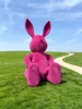 Topiaire lapin rose fuchsia