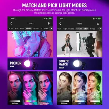 Neewer App Control 6w Led Bulbs Porcelain Sockets Softboxes Rgb Softbox Lighting Kit for Studio Photography Lighting detail image