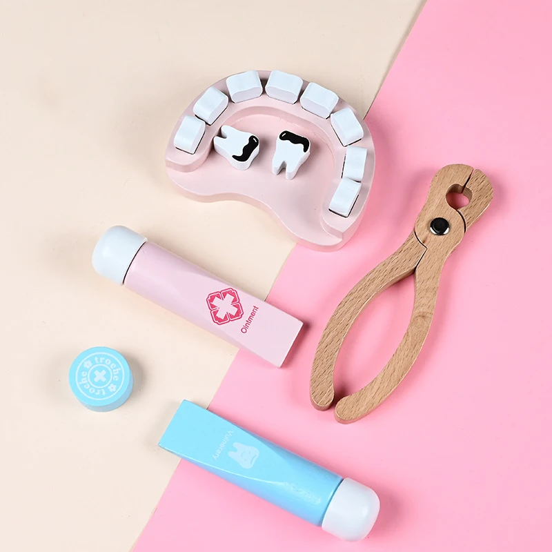 Деревянный ящик для инструментов врачей игрушки ролевые ролевых стоматологов 42 шт. коробка