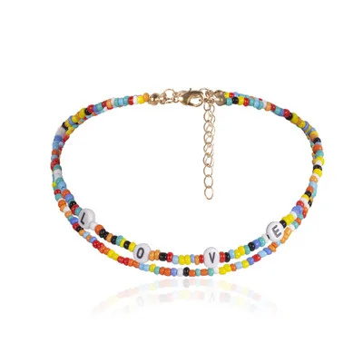 Lagos Necklace Multicolor Bead Necklace W/ Gold Cowrie Shell 