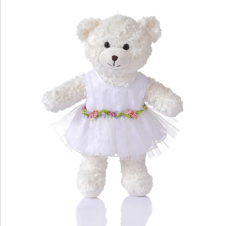 Dhoom Soft Toys Teddy Bear Designer Dress White With Cream Flower- 15inches  - Buy Dhoom Soft Toys Teddy Bear Designer Dress White With Cream Flower-  15inches Online at Low Price - Snapdeal