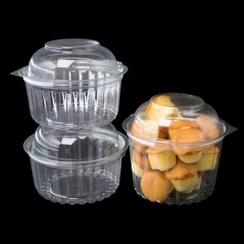 Food Grade Quality Eco-Friendly Rpet Wholesale Custom Round Clear Plastic Cake Packaging Box With Lid