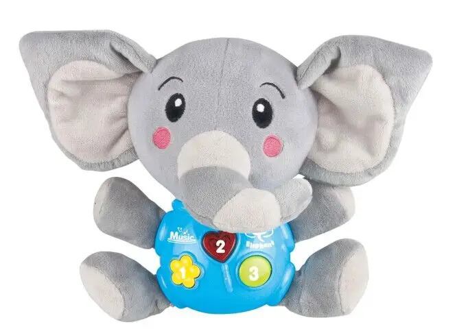 2023 Plush Elephant Music Baby Toys Cute Stuffed Animal Light Up Baby 