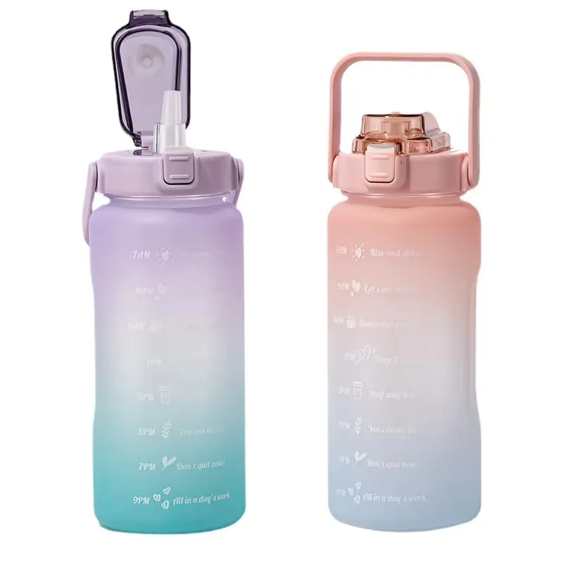 Dropship 2 Liter Water Bottle With Straw Motivational Water Jug