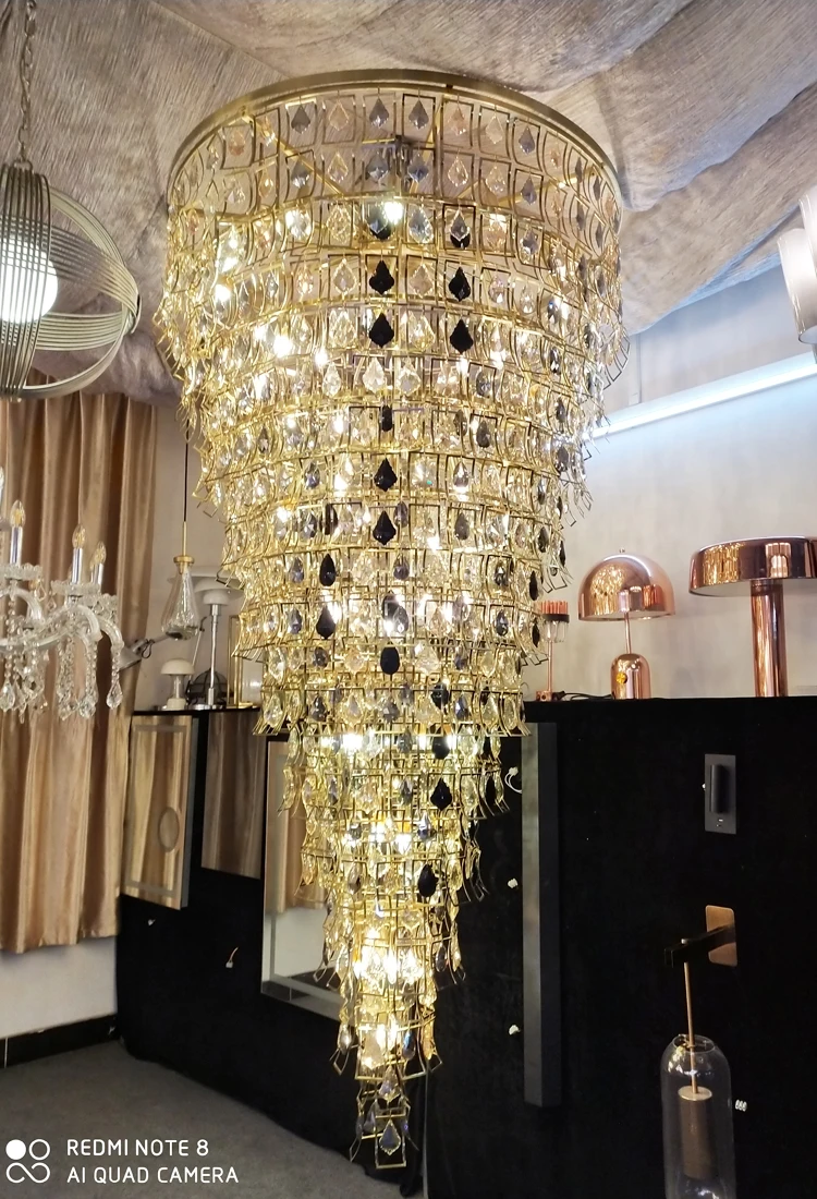 Customized Luxury Modern Hotel Villa Lobby Decoration Large Crystal Chandelier Light