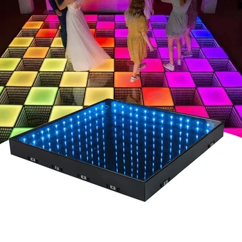 Top Removable Wired 3d Infinity Mirror Lighted LED Dance Floor for Wedding Party Stage