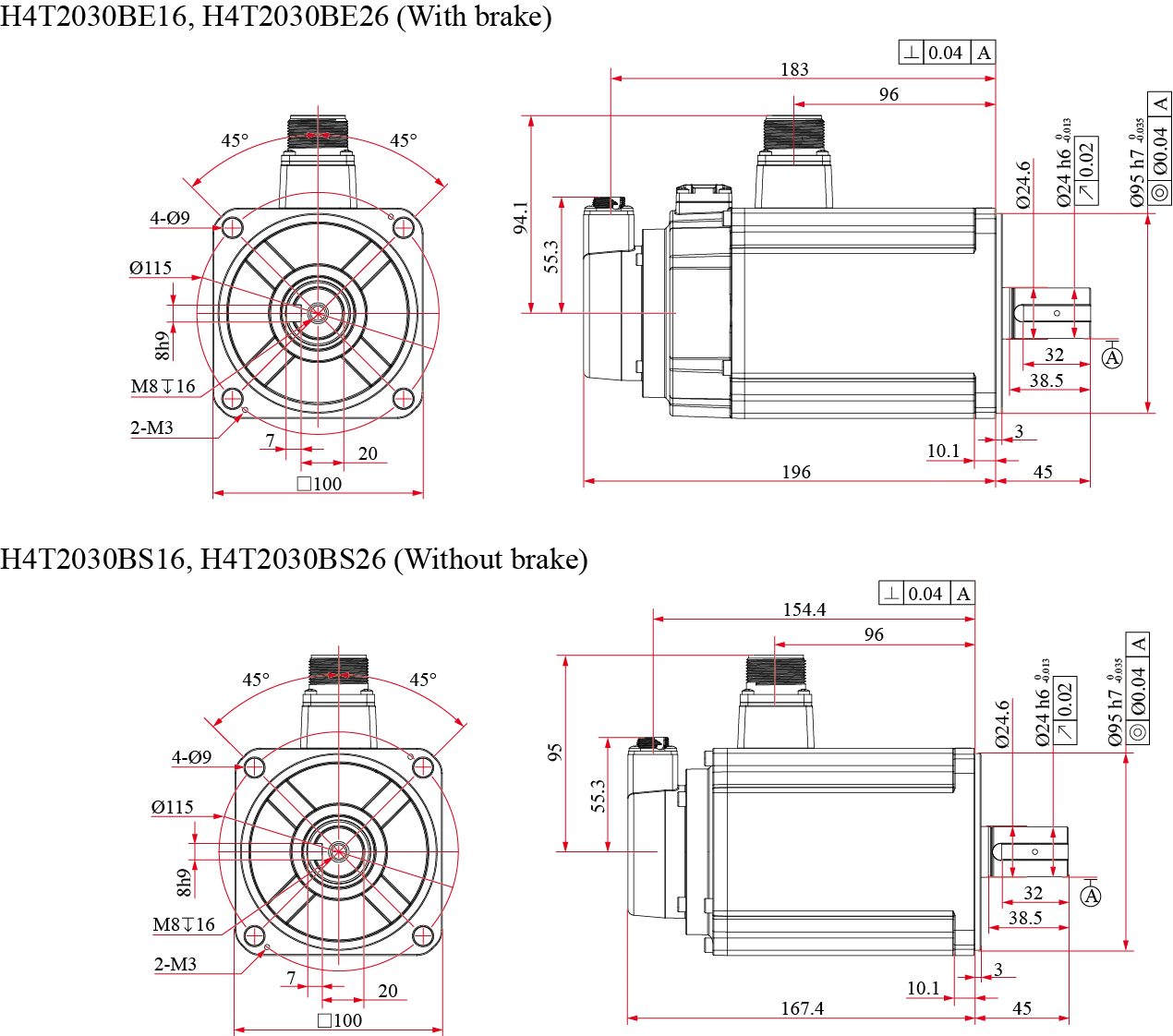 100mm Flange EtherCAT 17-Bit AC Servo Drive Motor Kit Three-Phase 1KW 1.5KW 2KW 2.5KW 3000rpm Waterproof AC Servo Motor details