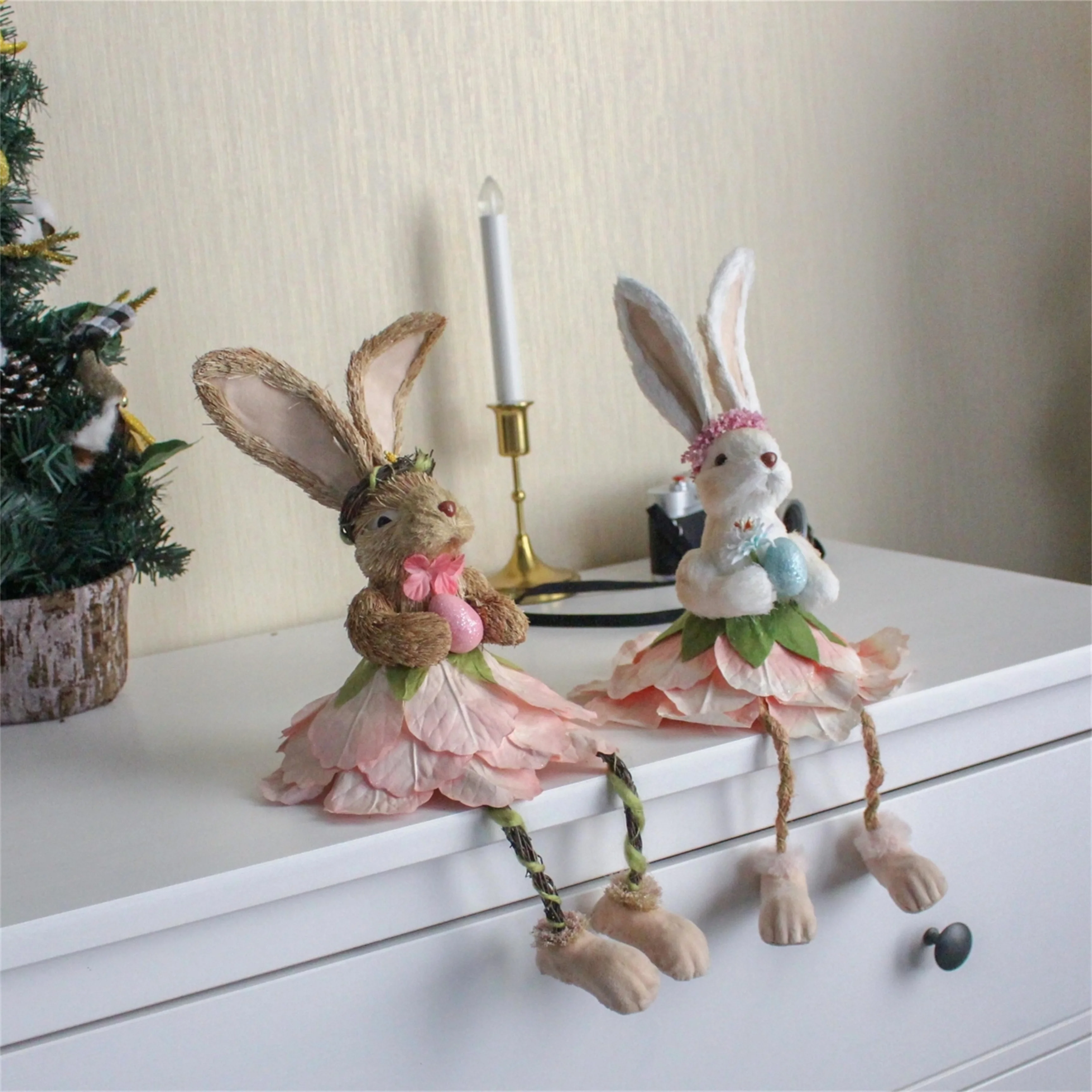 2021 Gift Factory Manufacturer Hand Make Rabbit Desktop Decoration Valentine’s Day Gift Bunny Decoration