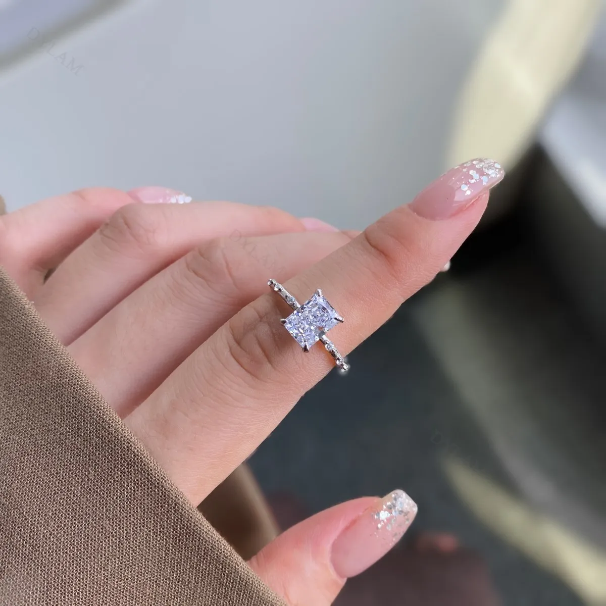 KAKODIY Classic 925 Sterling Silver Radiant Cut 5A Zircon Ring Wedding Jewelry Luxury Women's 925 Sterling Silver Ring detail 1