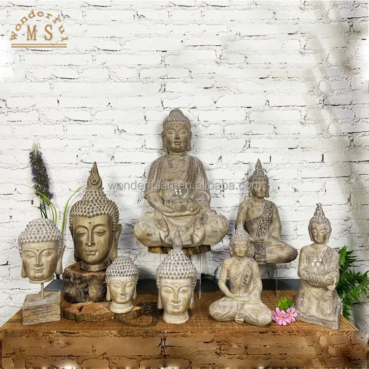 60CM Resin Amitabha Budda Asian Buddha House Decoration Large indoor Sitting Buddha Statue With Vovit Candle Holder For Sale