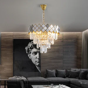 Modern Hotel Lobby Luxury Crystal Lights Hanging Crystal Chandelier Lighting Big Golden European Decorative Vintage Luxury Lamp