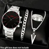 Silver red needle 4 piece set