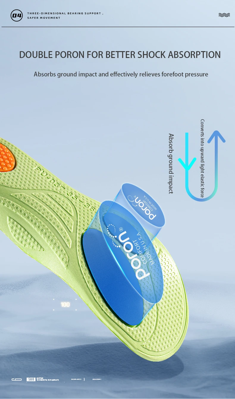 Custom Basketball Sports Insoles Poron Arch Support