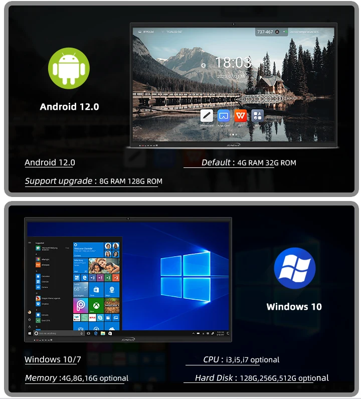 JOMEtech 75 Inch 4K Touch Screen Smart Board Interactive Flat Panel LED ...