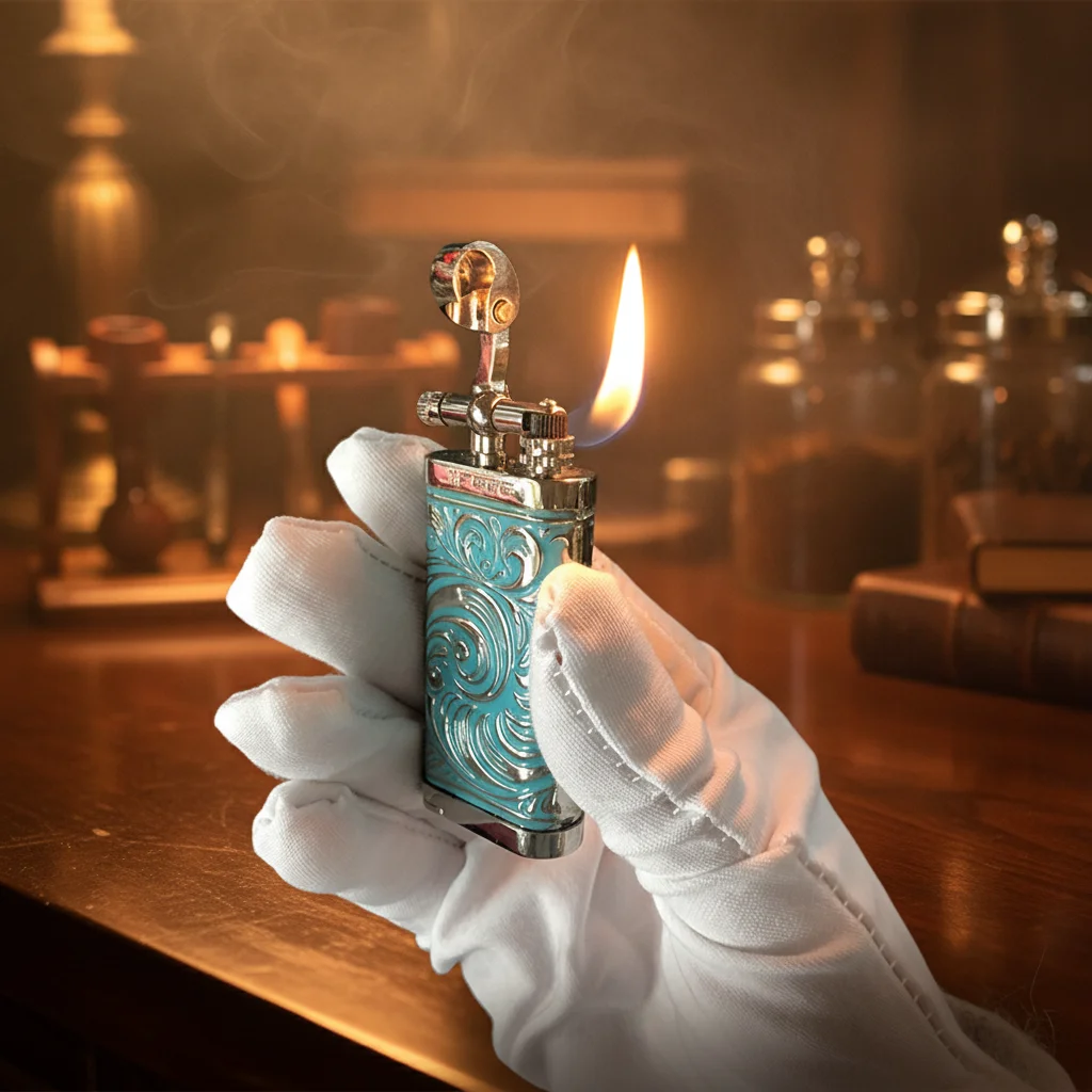 JIFENG JF-096 Classic Blue Metal Japandi Design Gas Lighter