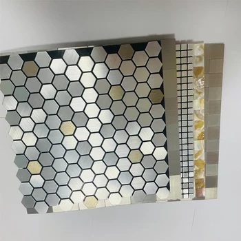 factory price self adhesive waterproof kitchen backsplash Hexagon polished stick 3d vinyl mosaic tile