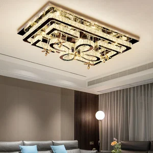 Led square Rectangular Round Ceiling Lamp Luxury Crystal Chandelier Ceiling Light Indoor Bedroom