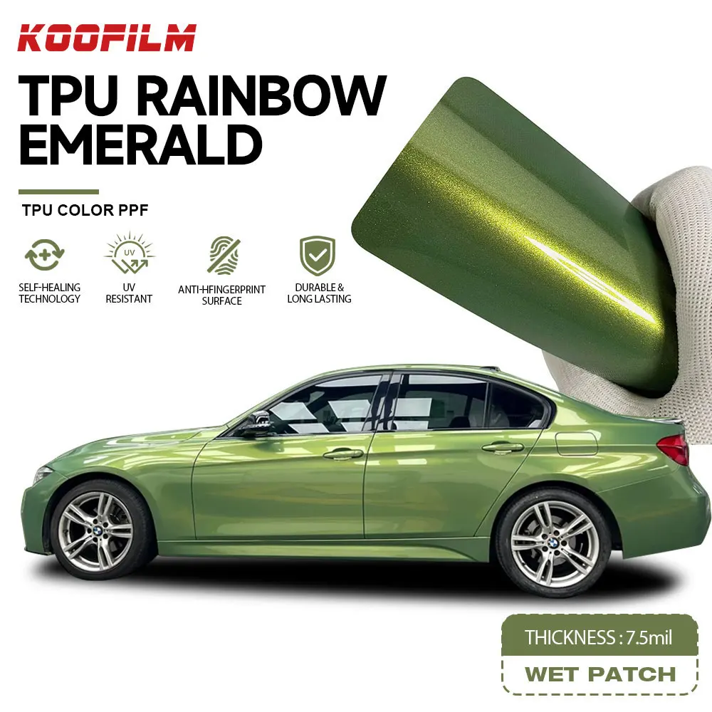 TPU PPF Paint Protection Film Color 7.5MIL Rainbow Emerald Car Wrap Green Series Color PPF