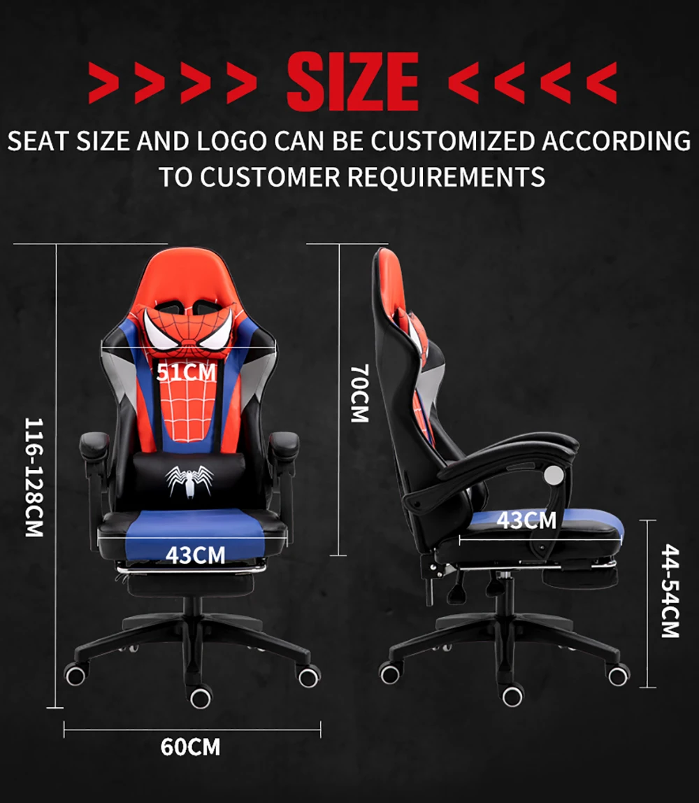 Custom Office Game Chair with Spider Man Vibration Motorize Station Room 3 Monitors 180 Spiderman Gaming Chair