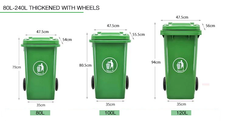 360l Outdoor Plastic Garbage Container Recycling Wheelie Bin Dustbin ...
