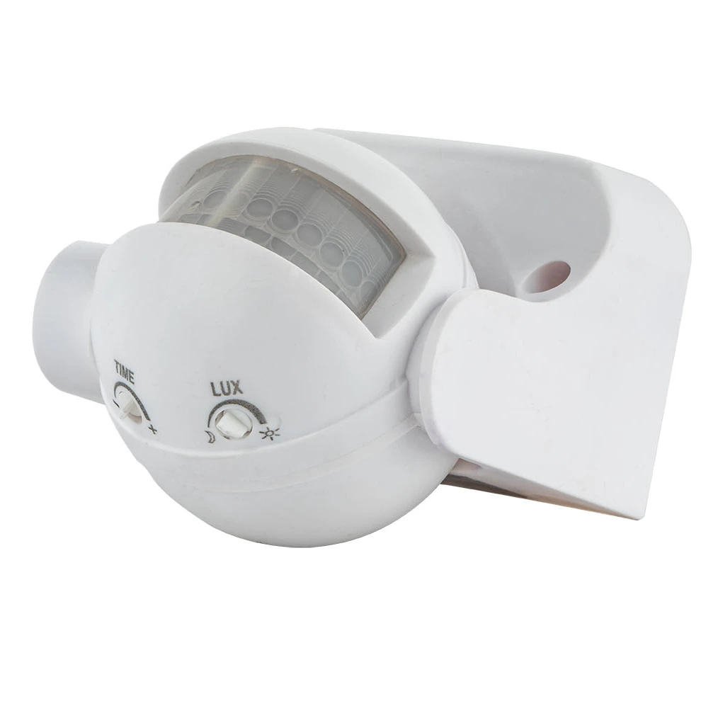 Infrared Motion Sensor Switch – Wall Mount, Gray, 180° Detection, Adjustable Timer & LUX For Outdoor Security Lights