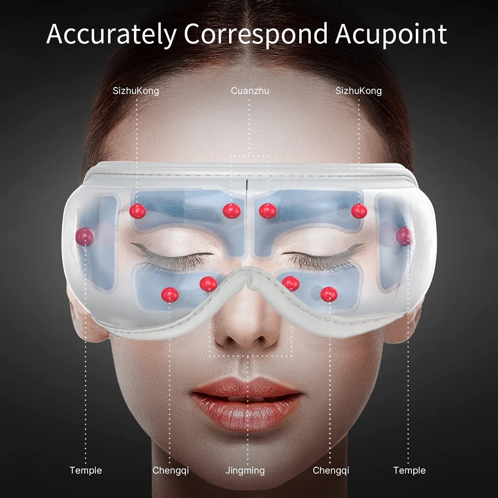 Massage High Frequency Vibration Smart Heated Rechargeable Adjustable Temperature Cordless Foldable Portable Eye Massager