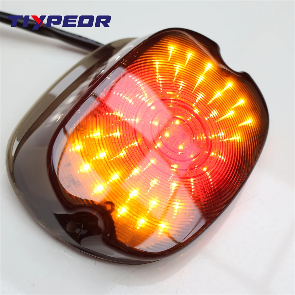 TIYPEOR LED Tail Light Brake Turn Signal Rear Profile Motorcycle Compatible for Sportster XL883L Touring Road King details