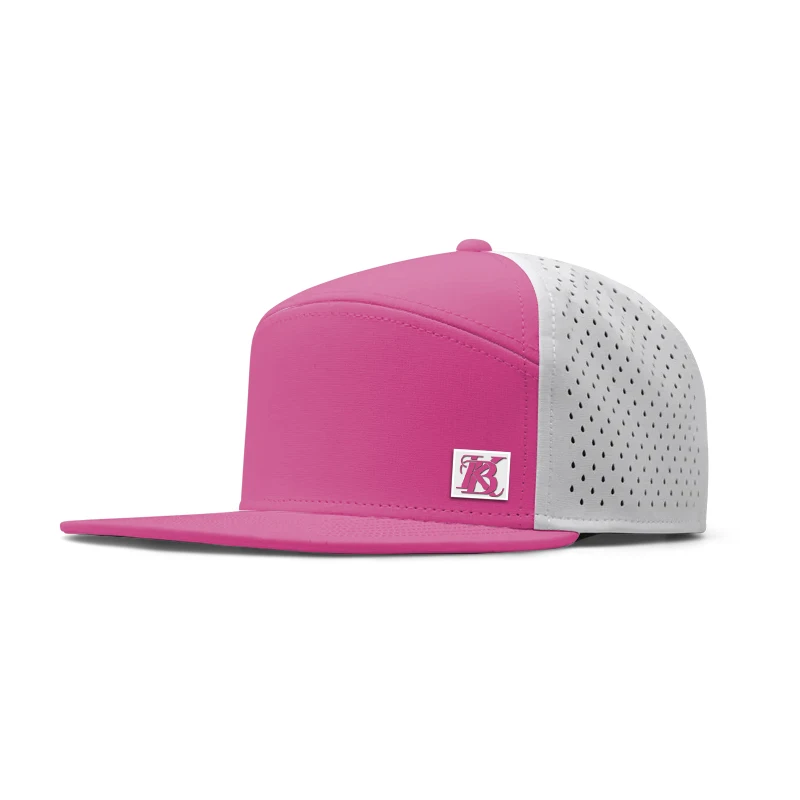6-panel Blue Pink Oxford Sporty Polyester Laser Cut Waterproof Quick Drying Fabric Rebound Baseball Cap