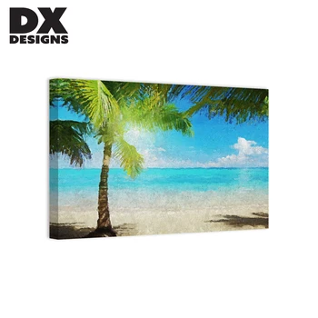 Palm Tree Beach Oil Painting Decorative Canvas Art Work Wall Art Wall ...