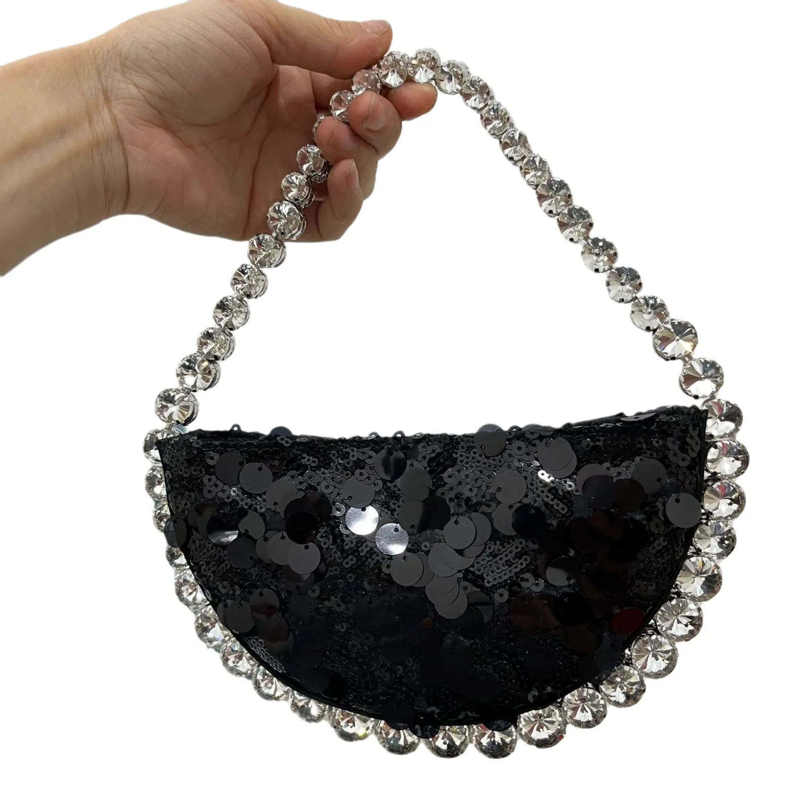 Women Shiny Rhinestone Evening Handbag Shoulder Hobo Bag Glitter