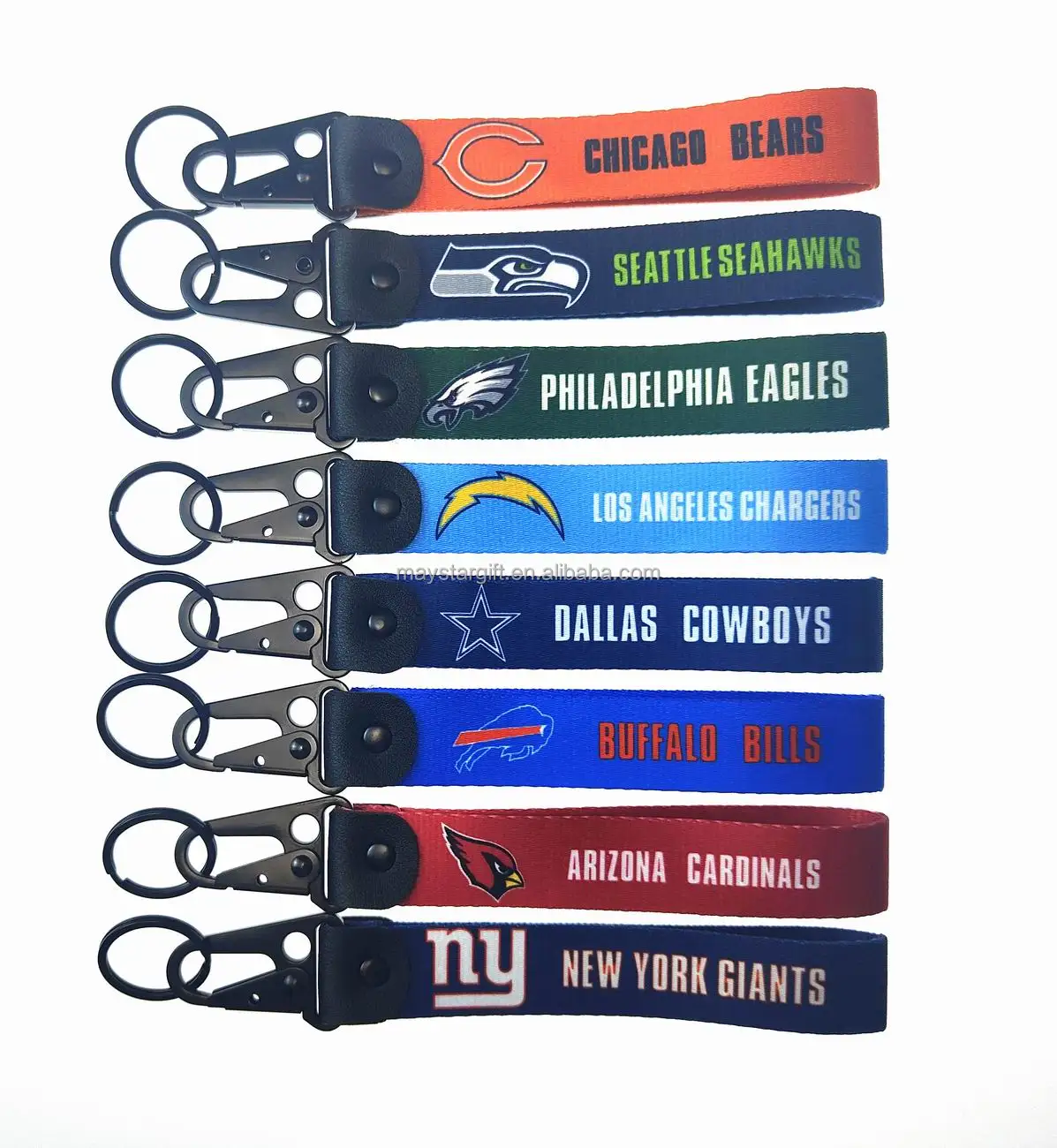 Carabiner Lanyard Keychain 8 NFL Pick Your Team Football NEW