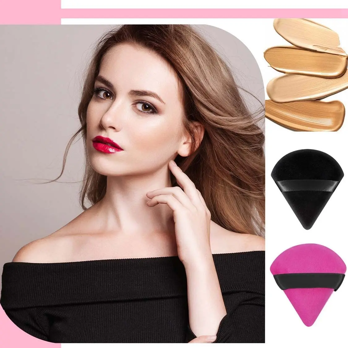 Soft Cheap Triangular Cushion Powder Puff Hot Cheek Cosmetics Tool Beauty Facial Blender Wet Dry Triangle Cotton Makeup Sponge