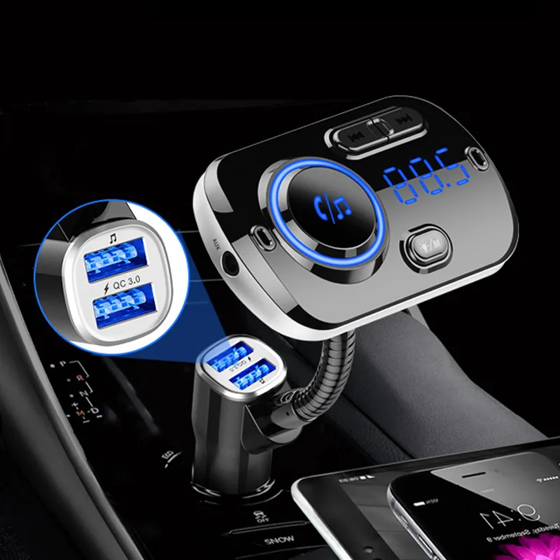 Factory Wholesale Bluetooth MP3 Player FM Transmitter Fast Charging Car Charger Phone Handsfree Kit