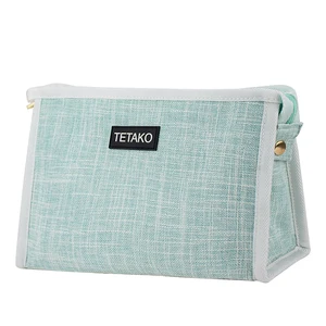 Simple Women Custom  Travel Waterproof Girls Zipper Small Makeup Organizer Pouch Bag Cosmetic