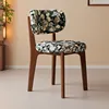 Walnut color+floral cloth backrest+floral cloth cushion